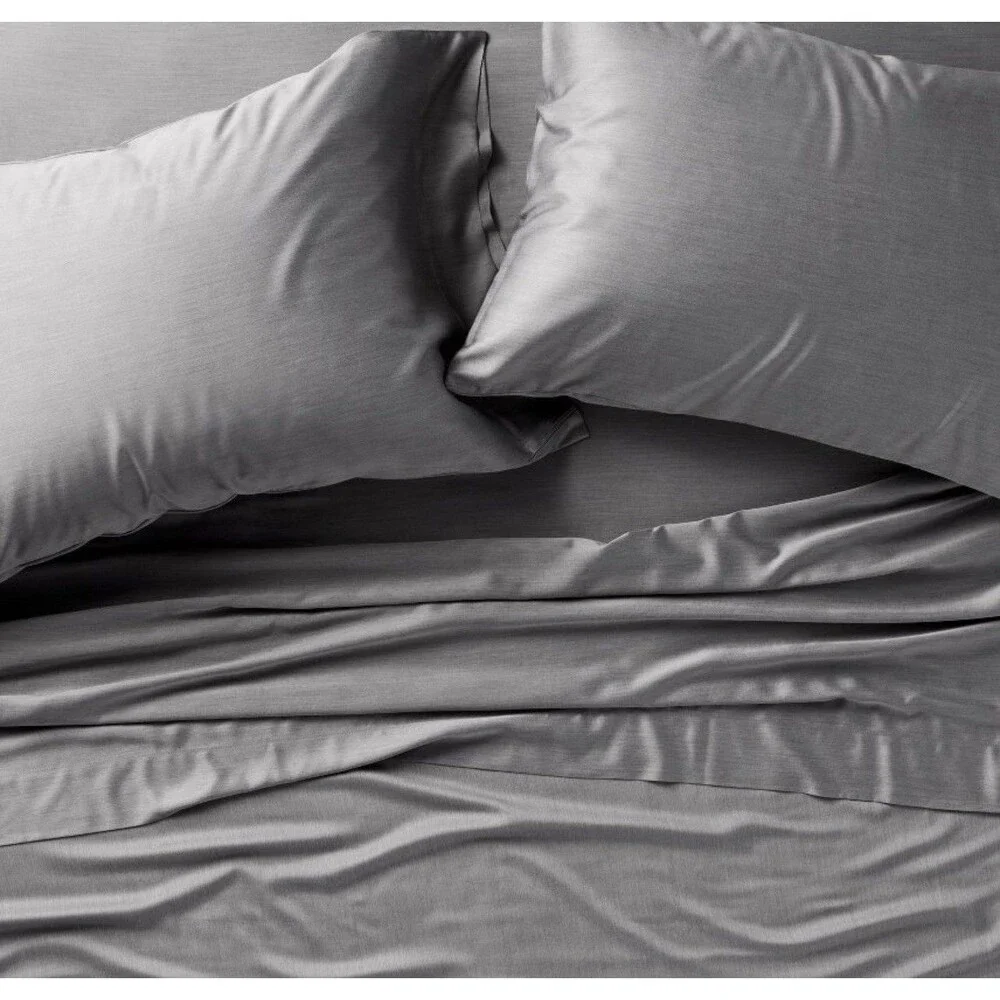King 400 Thread Count Rayon from Bamboo Sheet Set Dark Gray - NEW